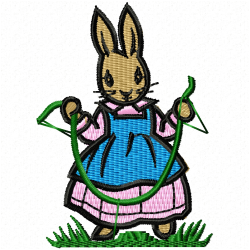 Rabbits Embroidery Design 5